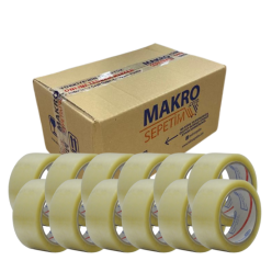 45mm x 100 mt Akrilik Şeffaf Koli Bandı 12 Adet