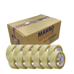 36mm X 100 mt Akrilik Koli Bandı Şeffaf 12 Adet