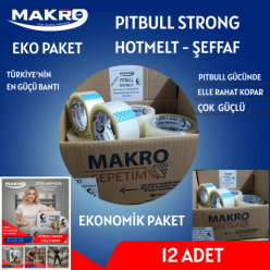 45mm x 100 mt Hotmelt PITBULL Koli Bandı 12 Adet