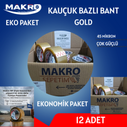 45mm x 100 mt KAUÇUK BAZLI Koli Bandı 12 Adet